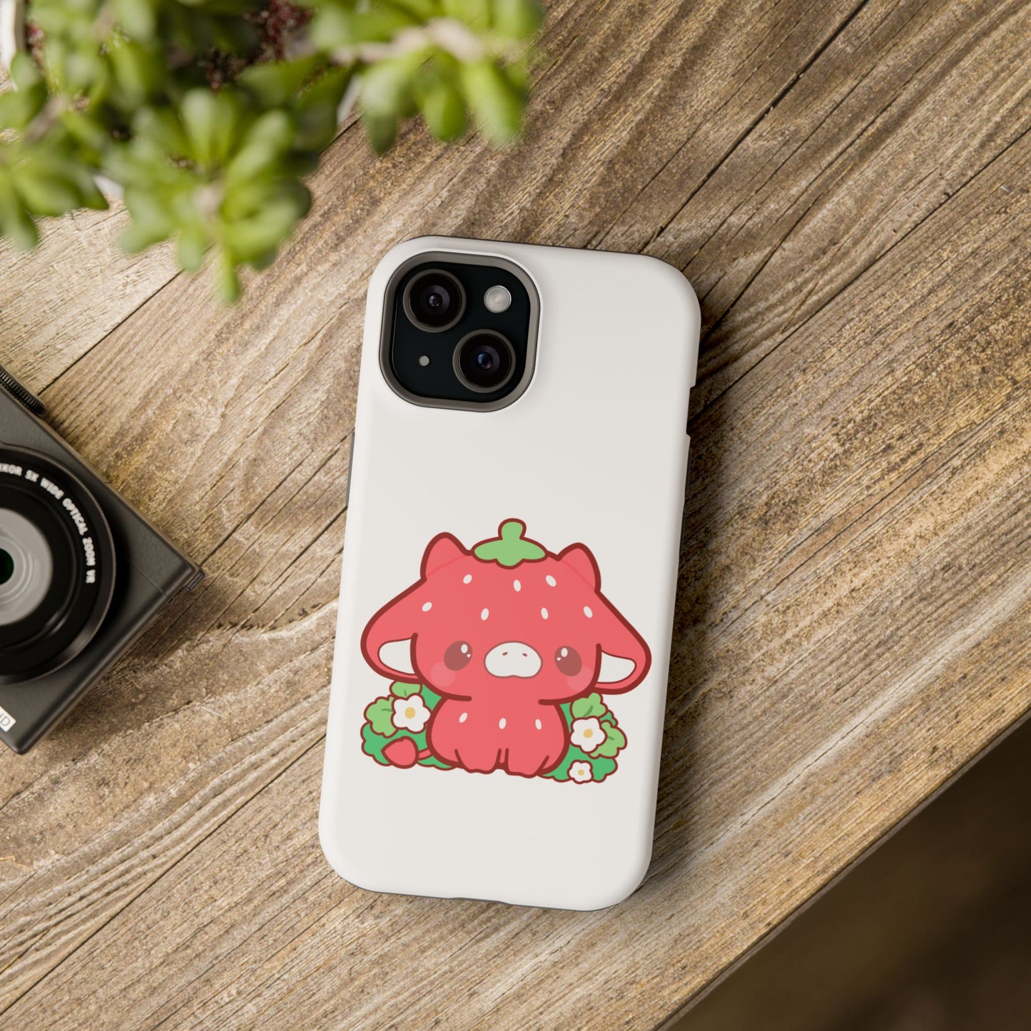 Magnetic Tough Case - Strawberry Cow Handdrawn Design Cute