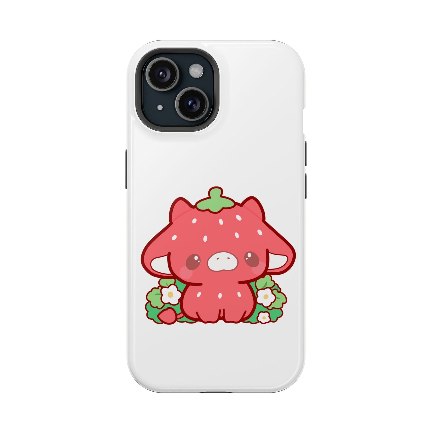 Magnetic Tough Case - Strawberry Cow Handdrawn Design Cute