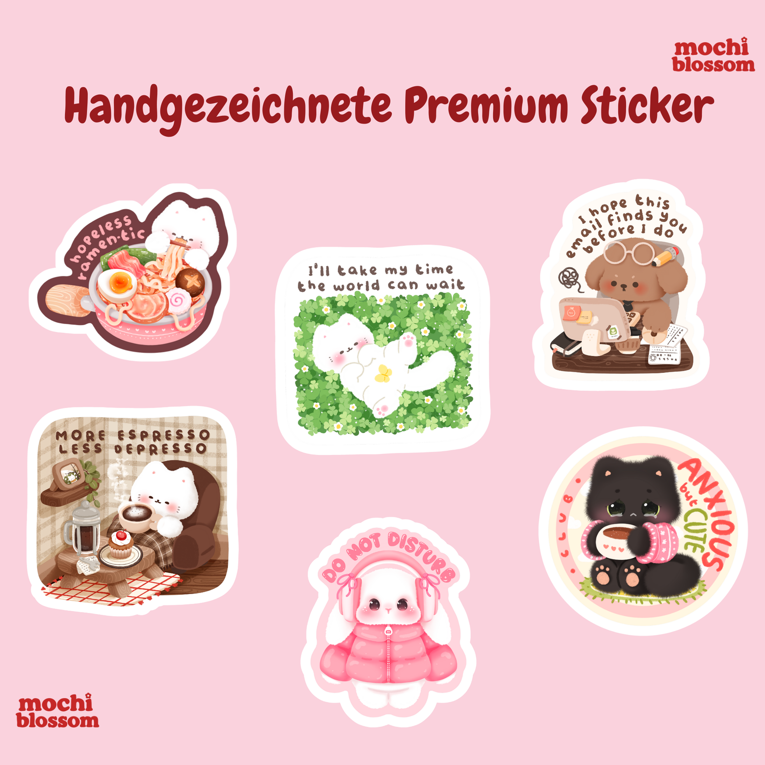 Handgezeichnete Premium Stickers