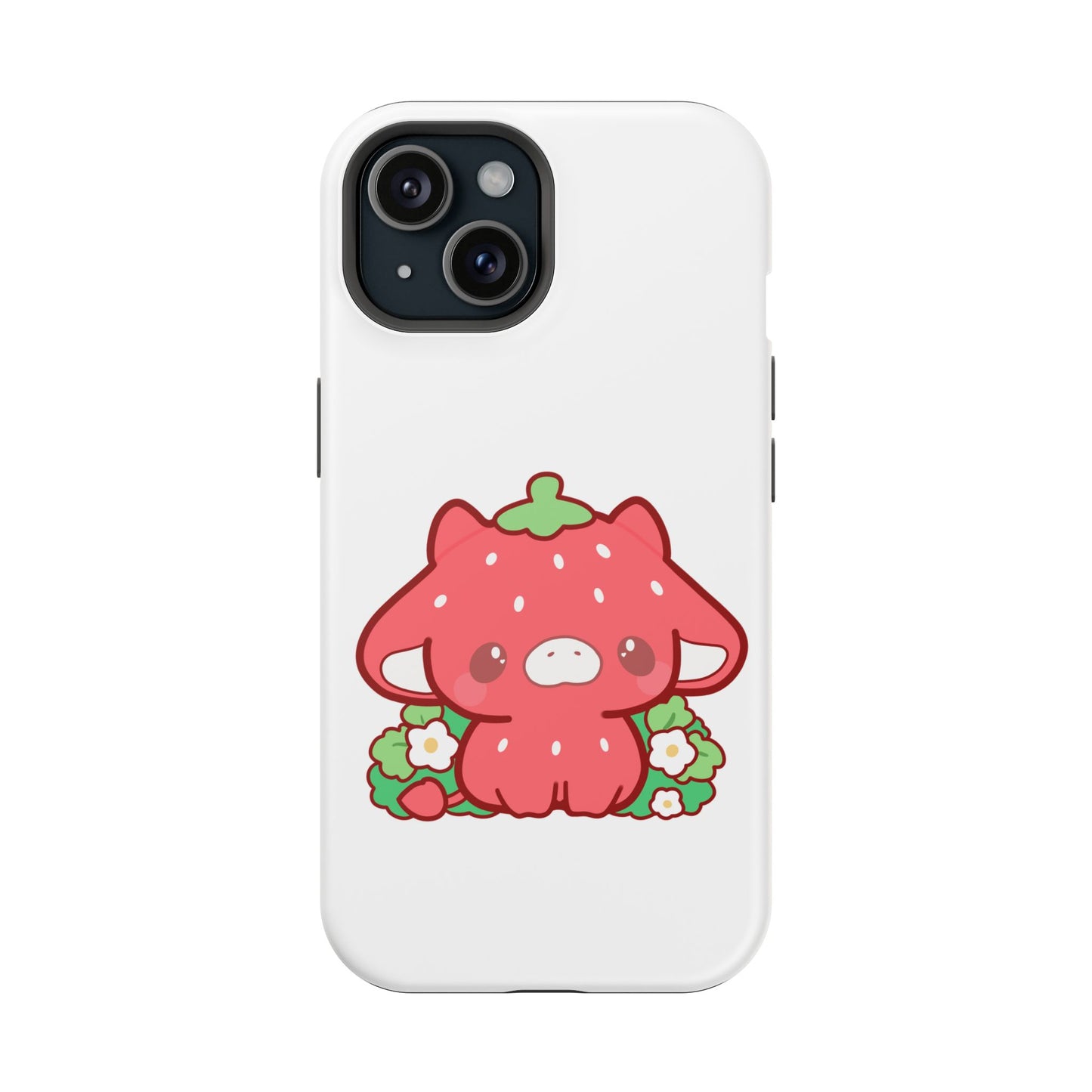 Magnetic Tough Case - Strawberry Cow Handdrawn Design Cute