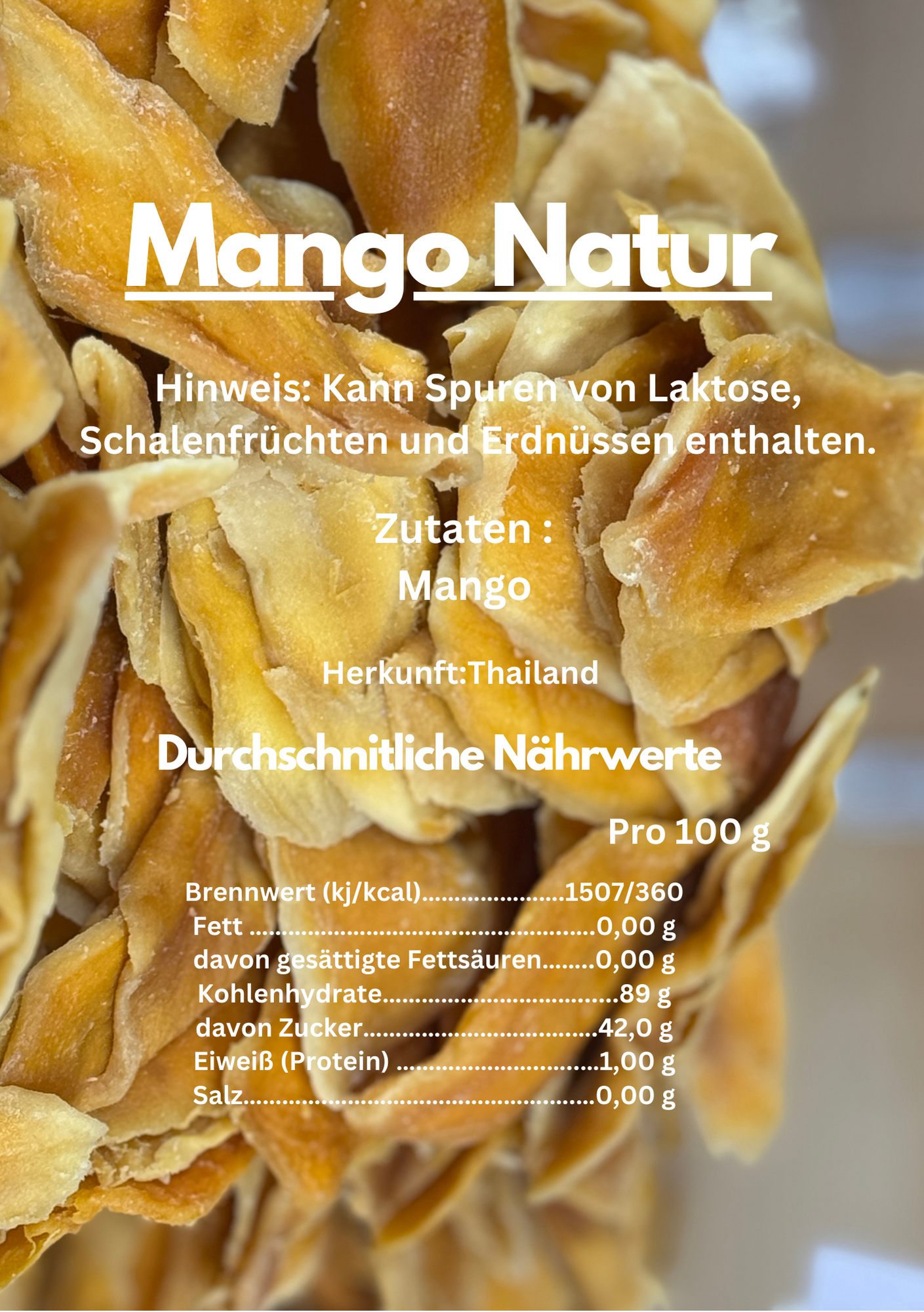 Premium Trockenfrüchte - Mango Natur