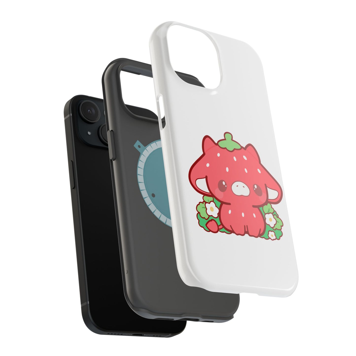 Magnetic Tough Case - Strawberry Cow Handdrawn Design Cute