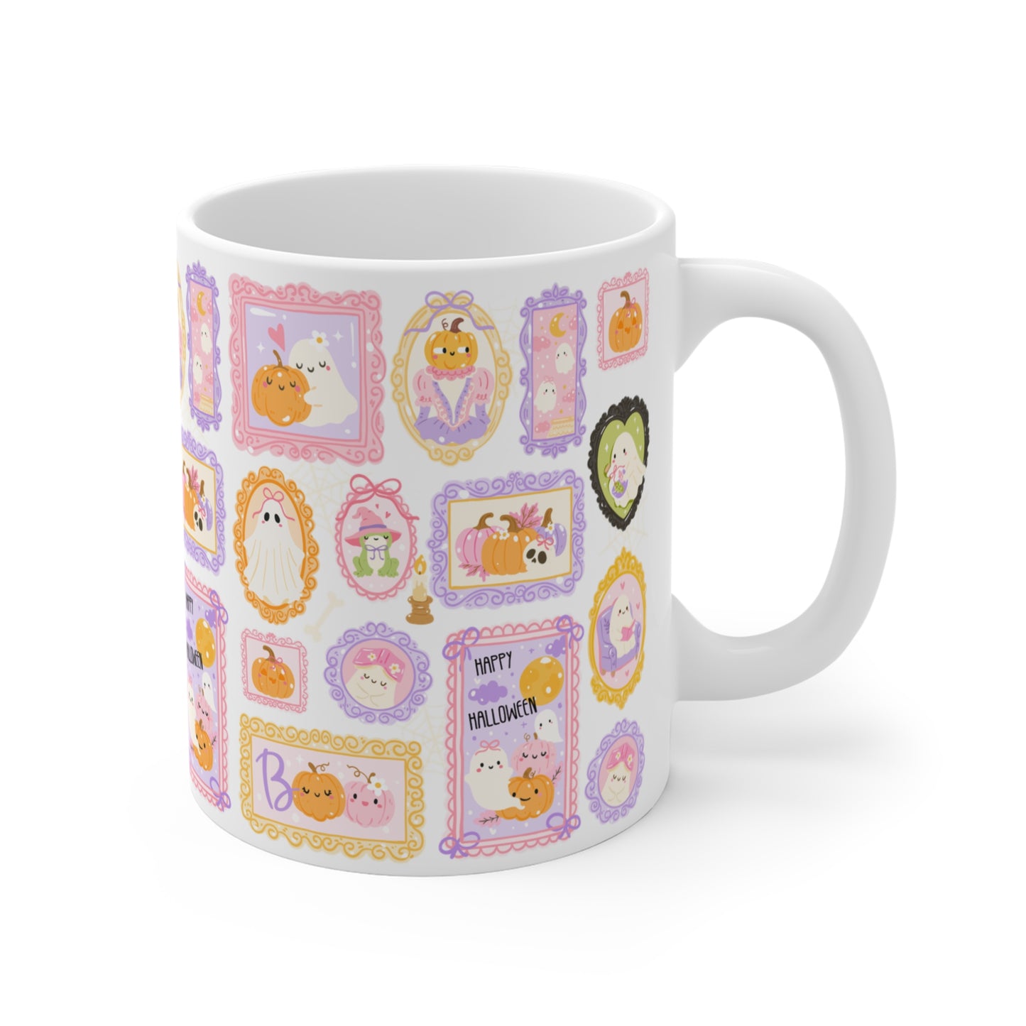 Mug 11oz Halloween Kaffee Tasse Handgezeichnetes Design Süß | Mochi Blossom