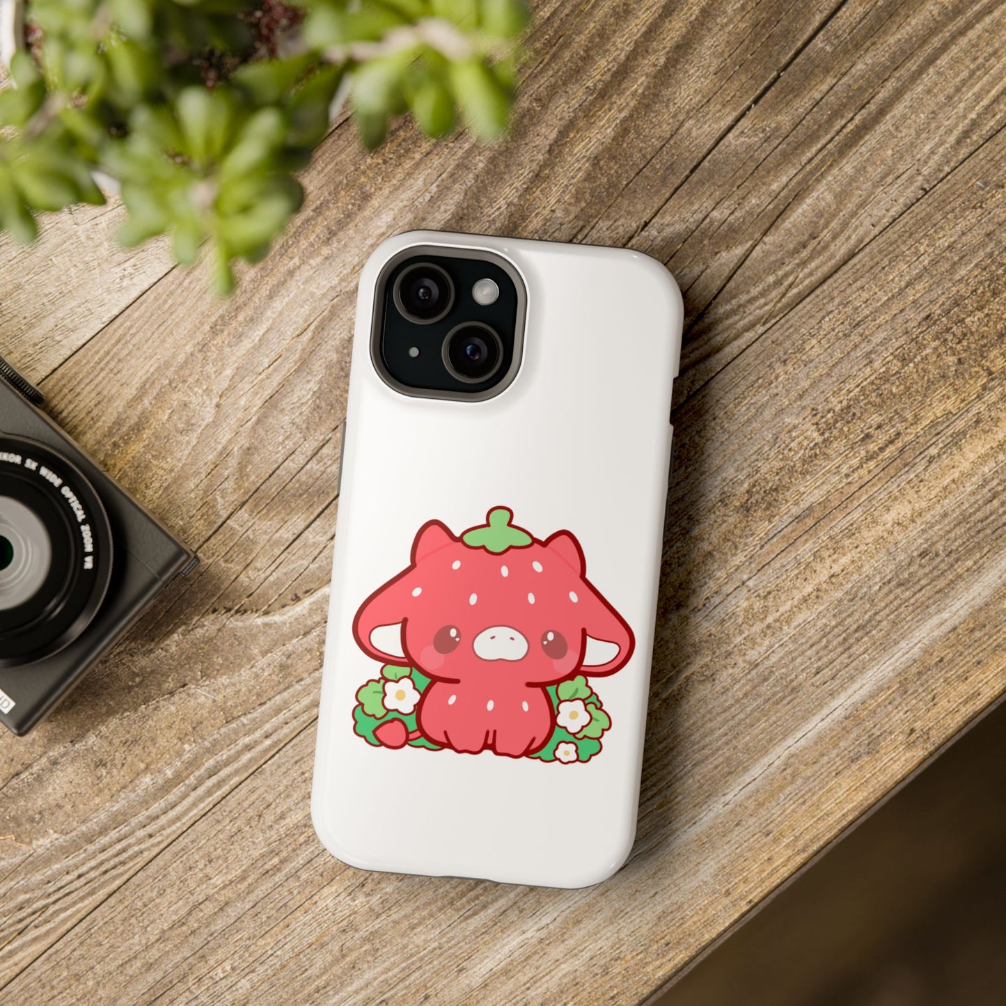 Magnetic Tough Case - Strawberry Cow Handdrawn Design Cute