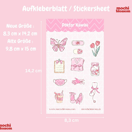 Doktor Kawaii - Aufkleberblatt , Stickersheet | Mochi Blossom