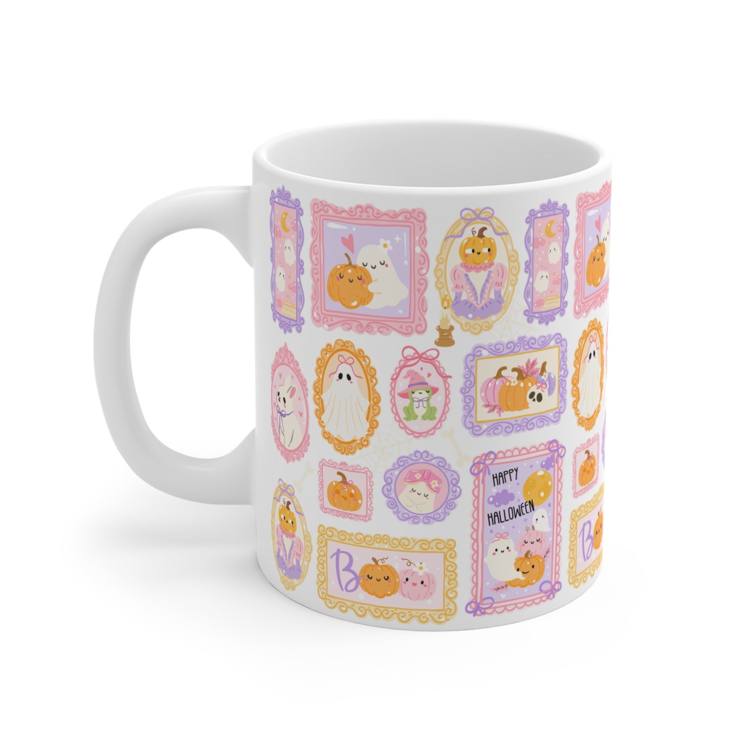 Mug 11oz Halloween Kaffee Tasse Handgezeichnetes Design Süß | Mochi Blossom