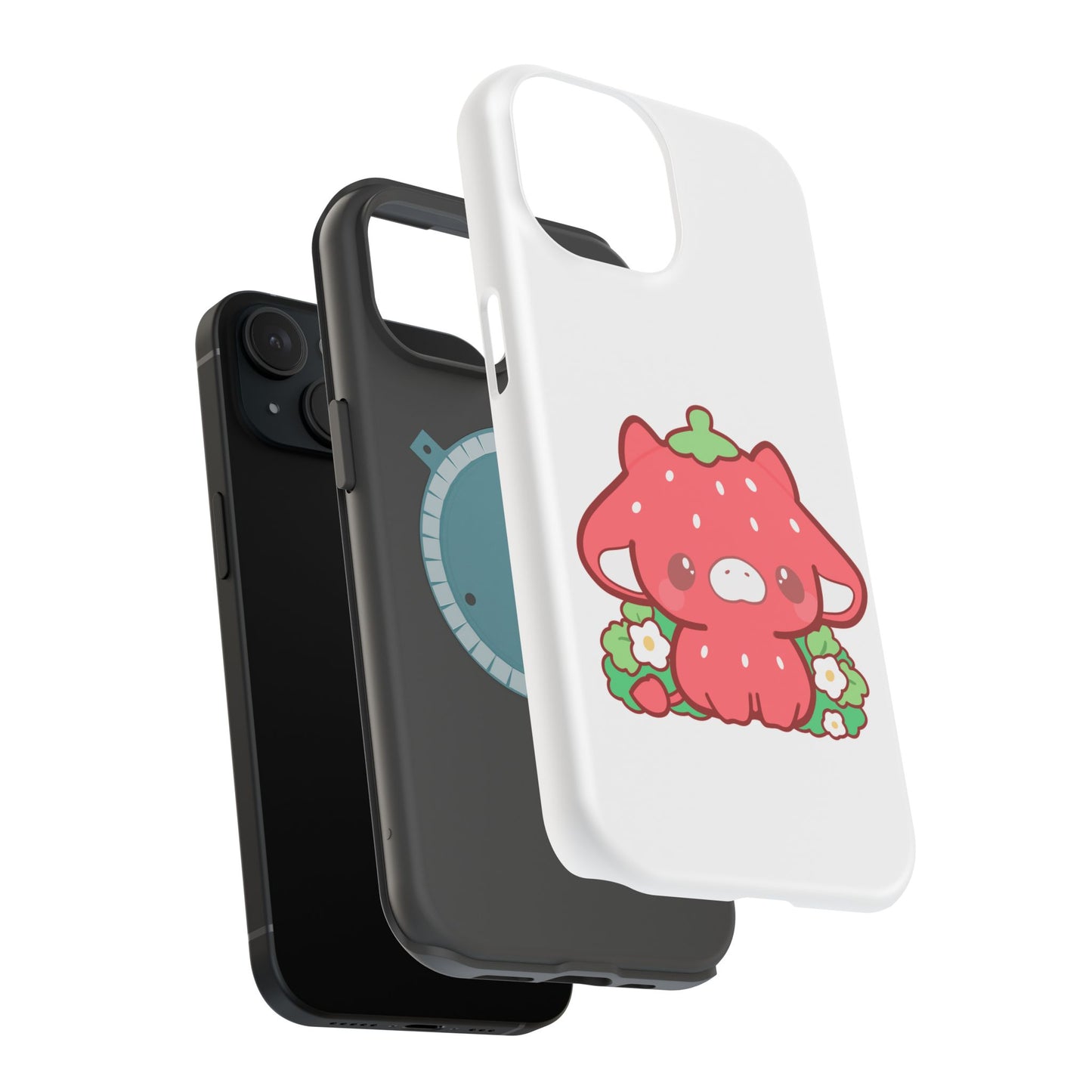 Magnetic Tough Case - Strawberry Cow Handdrawn Design Cute