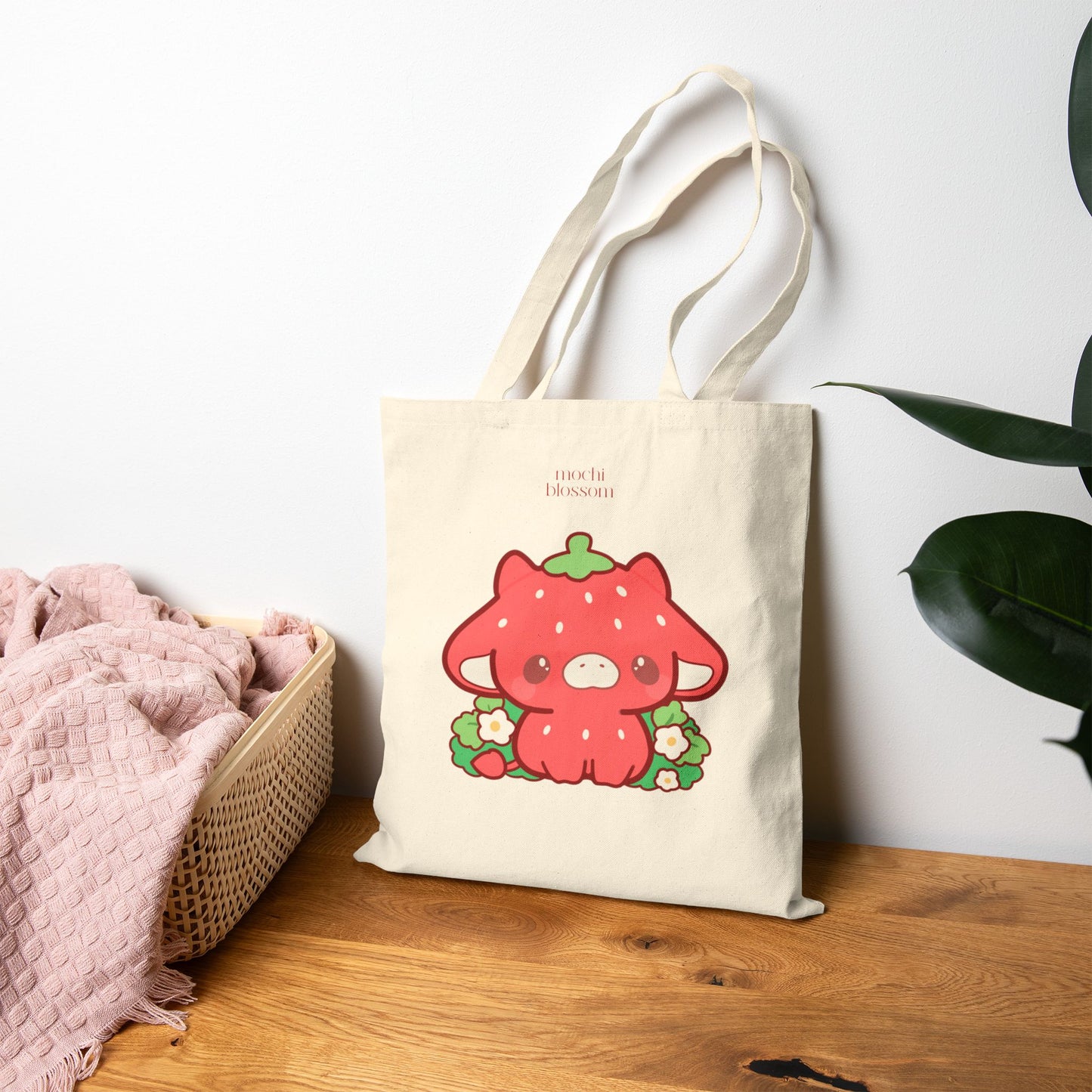 Strawberry Cow Tote Bag