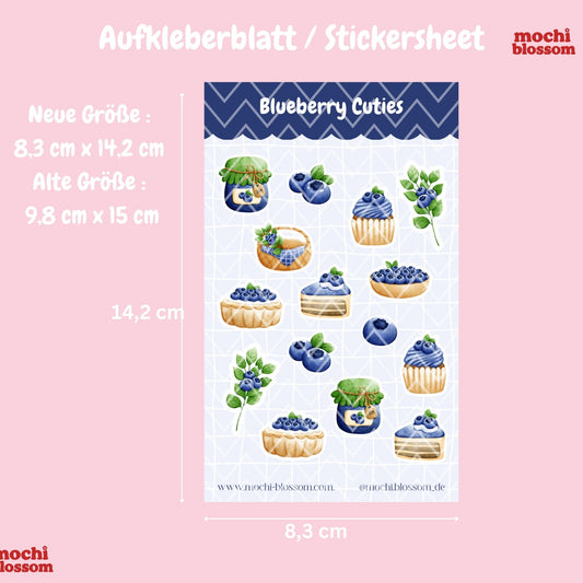 Blueberry Cuties - Aufkleberblatt , Stickersheet  | Mochi Blossom