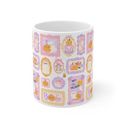 Mug 11oz Halloween Kaffee Tasse Handgezeichnetes Design Süß | Mochi Blossom