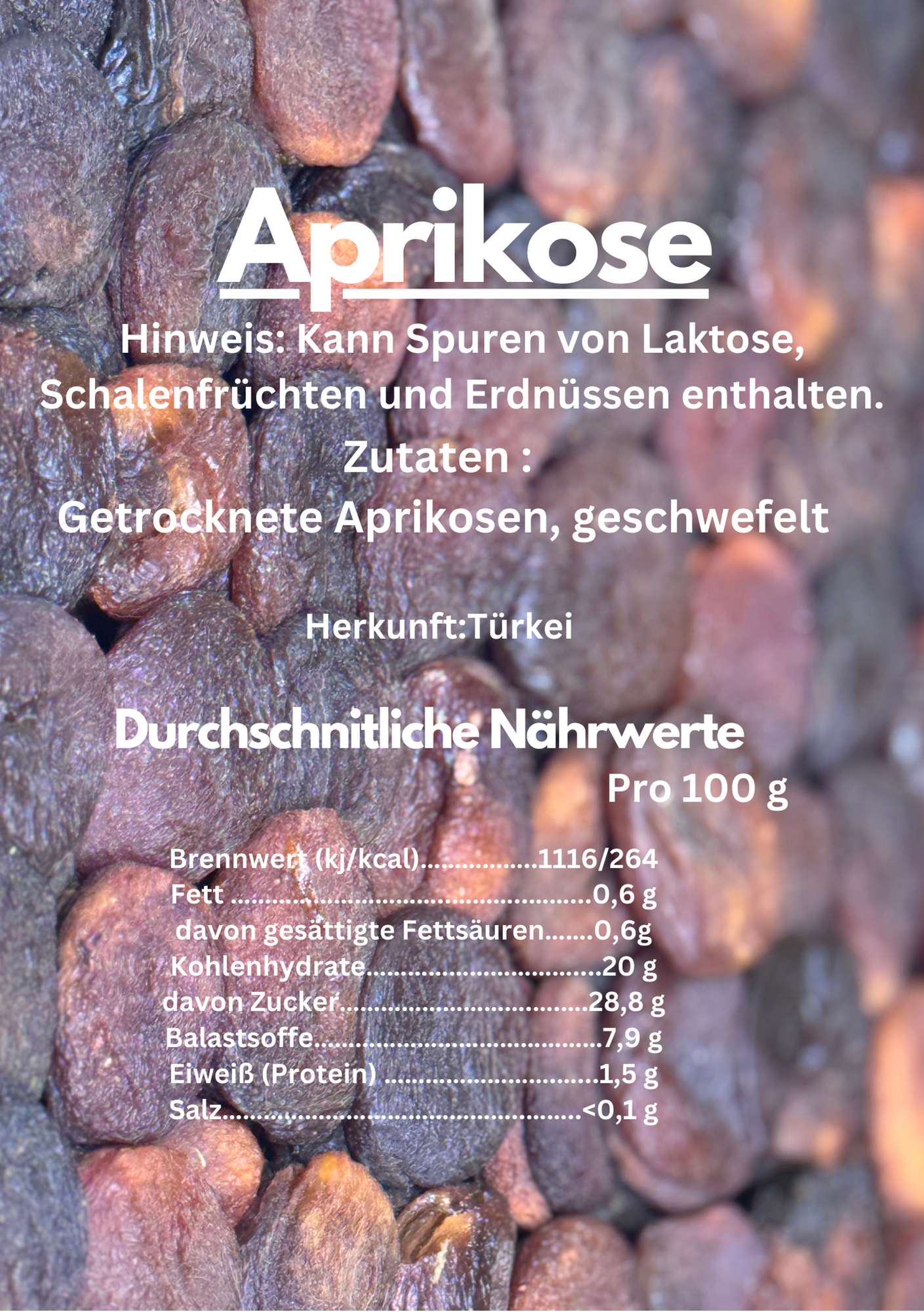Premium Trockenfrüchte - Aprikose Natur