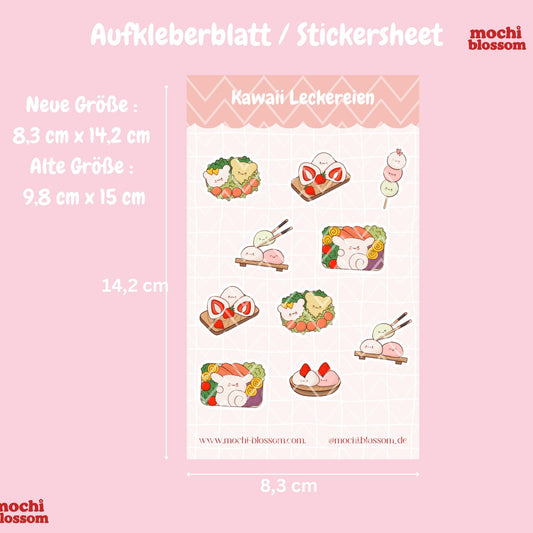 Kawaii Leckereien - Aufkleberblatt | Stickersheet