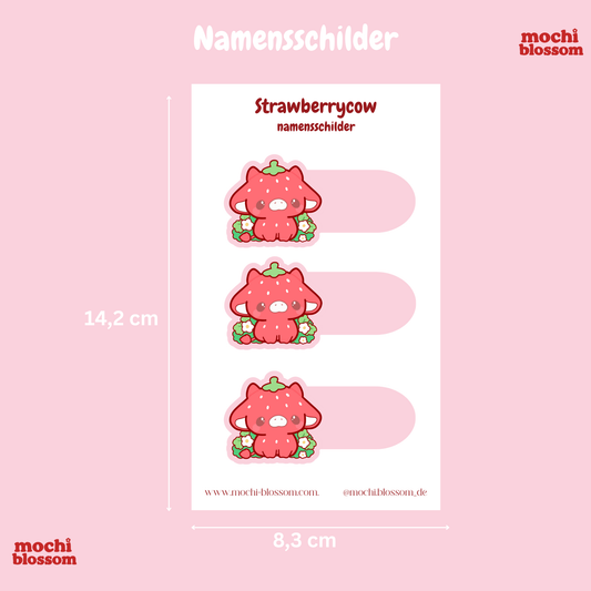 Strawberrycow Namensschilder | Mochi Blossom