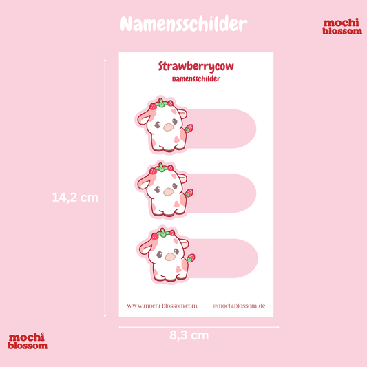 Strawberrycow Namensschilder | Mochi Blossom