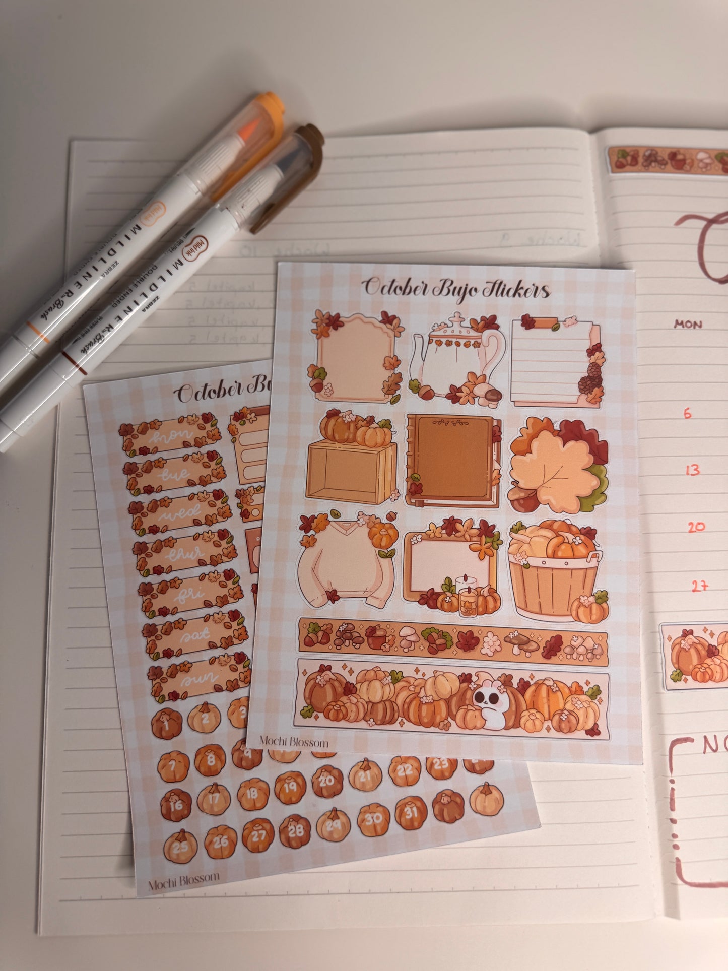 🍂 October Bujo Stickers – Herbst Edition 🍂
