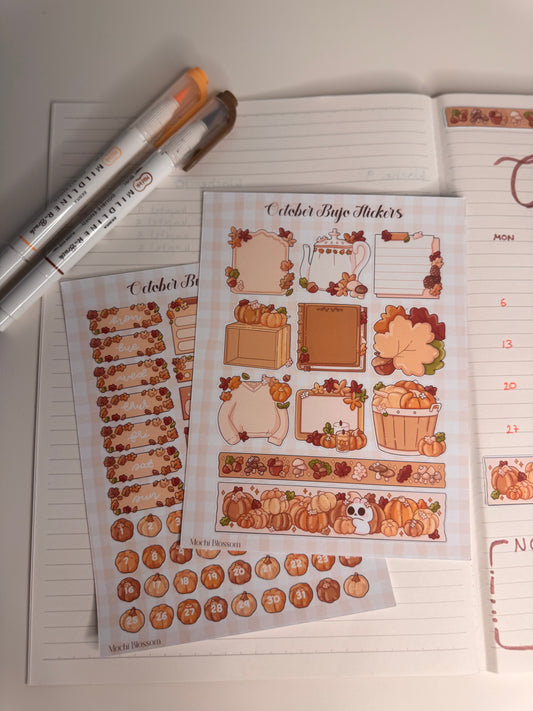 🍂 October Bujo Stickers – Herbst Edition 🍂