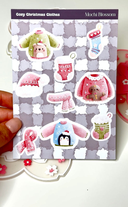 Cozy Christmas Clothes Aufkleber