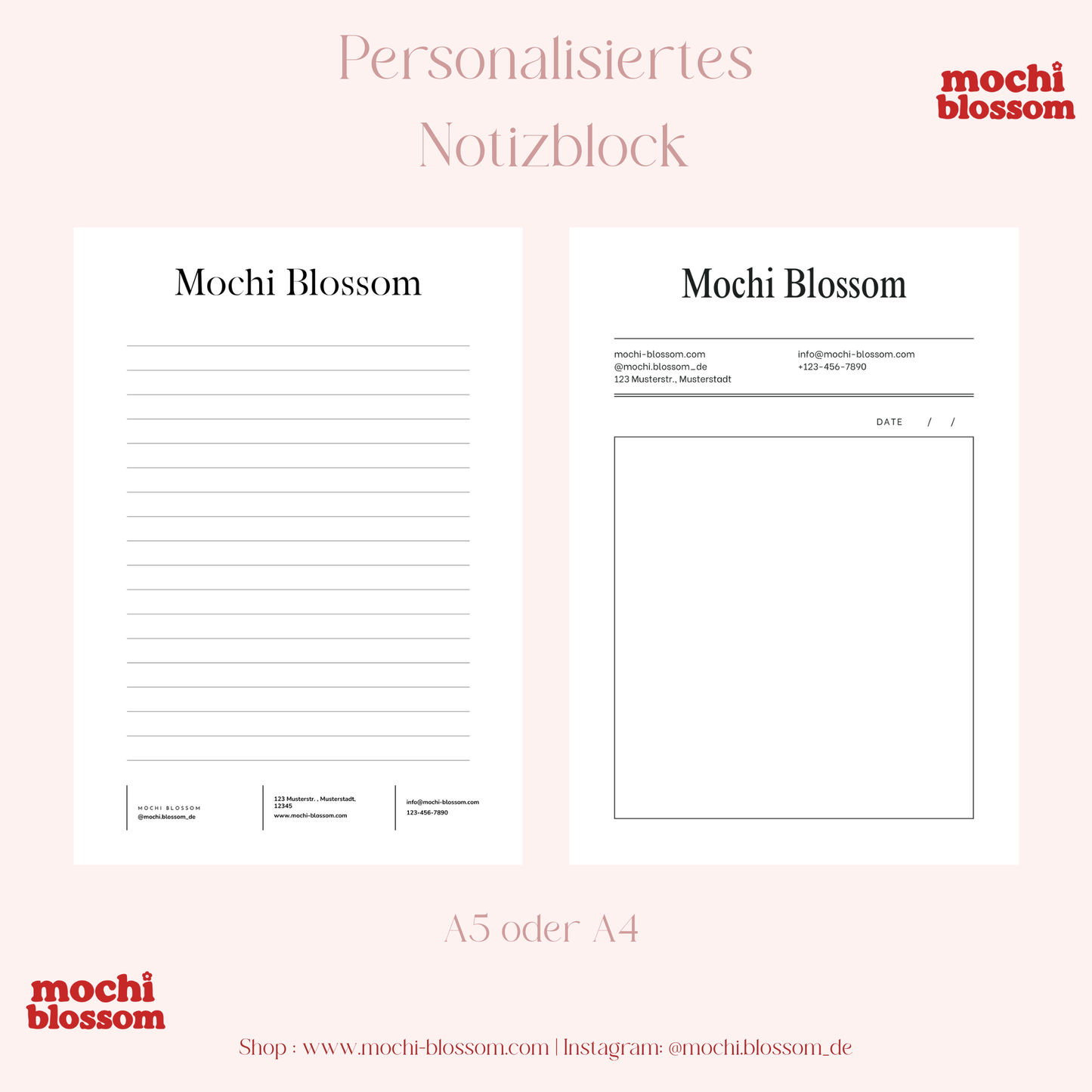 Personalisierte Notizblöcke , Personalized Notepads | Mochi Blossom