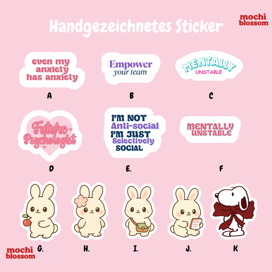 Anti Social Sticker , Bunny Sticker , Text quotes Stickers | Mochi Blossom